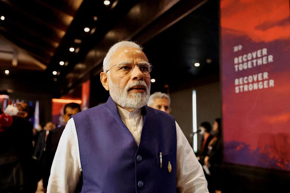 Mr Modi (above) has been accused of an affront to democracy, after choosing to leave the country's president out of the dedication ceremony.