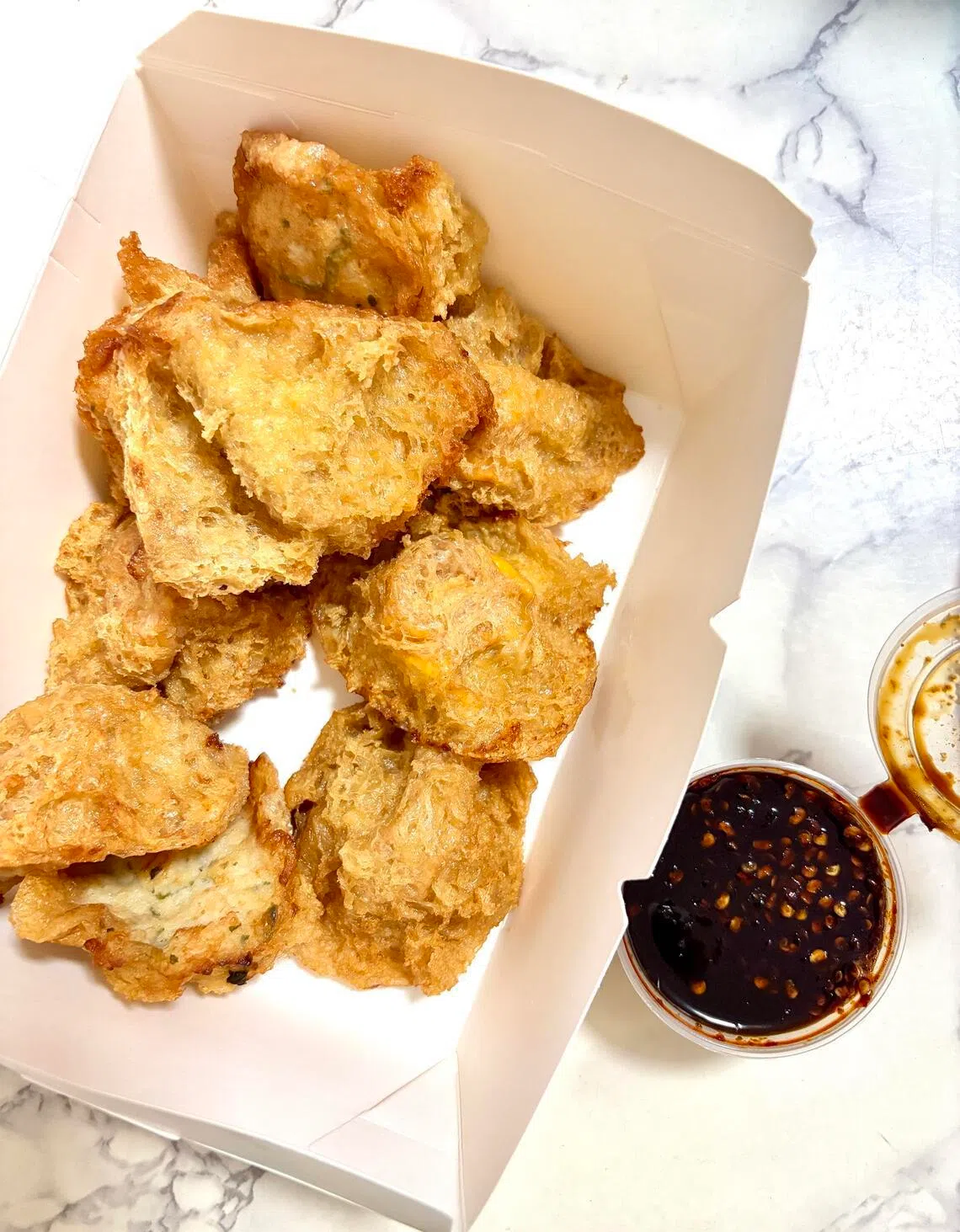 Assorted taupez with sambal kicap dip. 