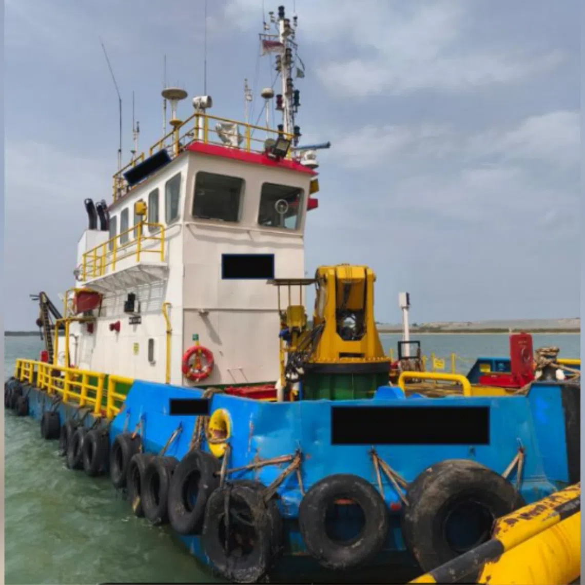 Police Coast Guard officers conducted a check on a Singapore-registered tugboat in the waters off Tuas at about 1.05am on Aug 13.