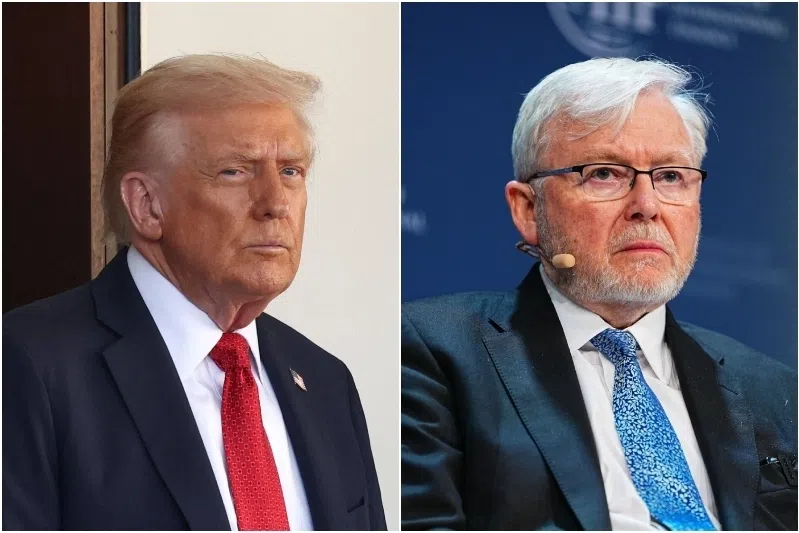 US President Donald Trump (left) expressed disdain towards Australia’s ambassador, former prime minister Kevin Rudd.
