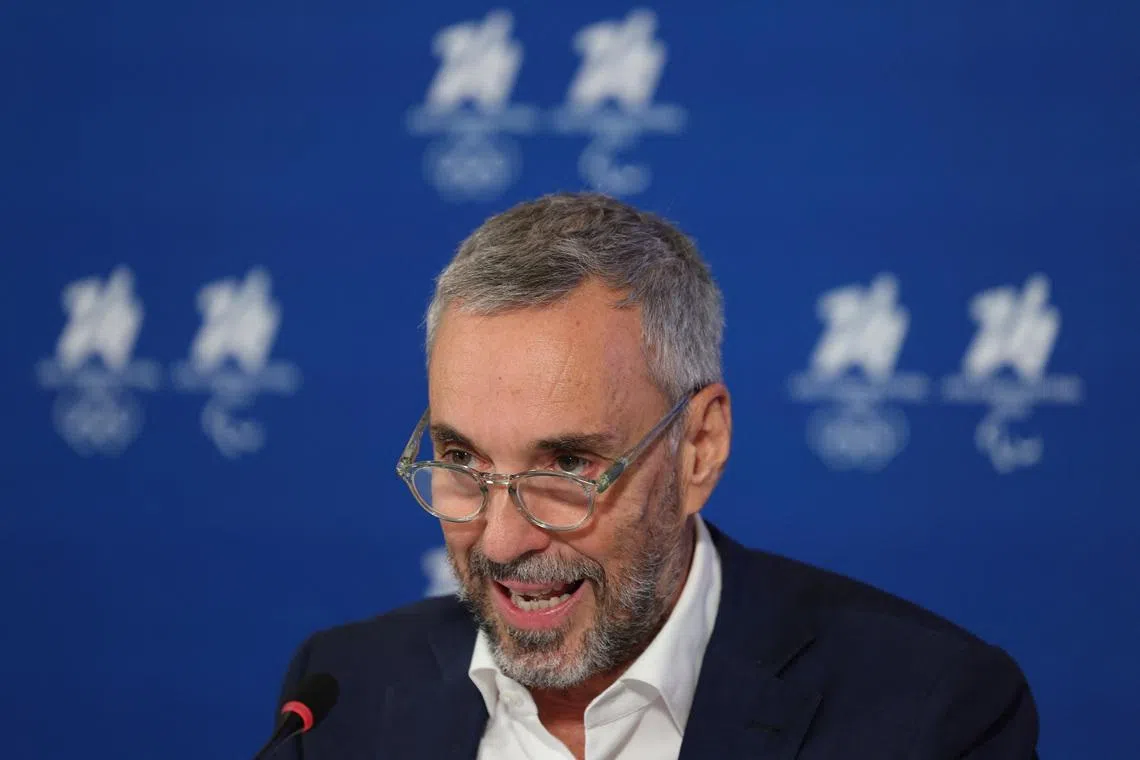 Olympics - 2026 Milano Cortina Winter Olympics - IOC Press Conference - The Westin Palace, Milan, Italy - September 17, 2025 Andrea Varnier, CEO Foundation Milano Cortina 2026 during the press conference REUTERS/Claudia Greco