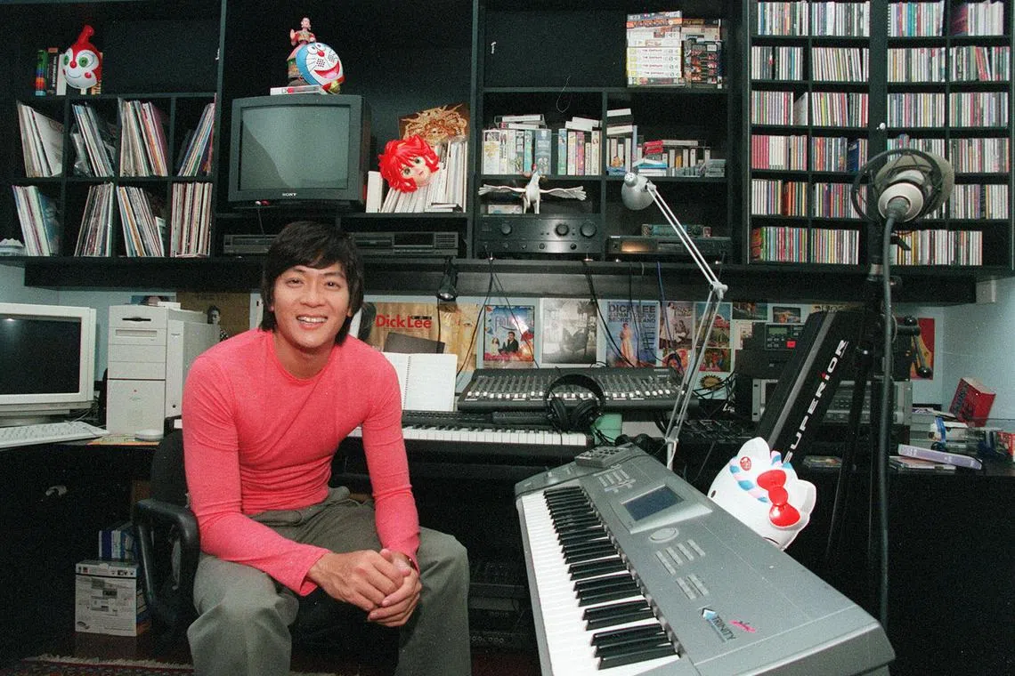A 1998 photo of singer-songwriter Dick Lee, who believes that a song is borne out of one's personal experience and AI can never replicate that, at least for now.