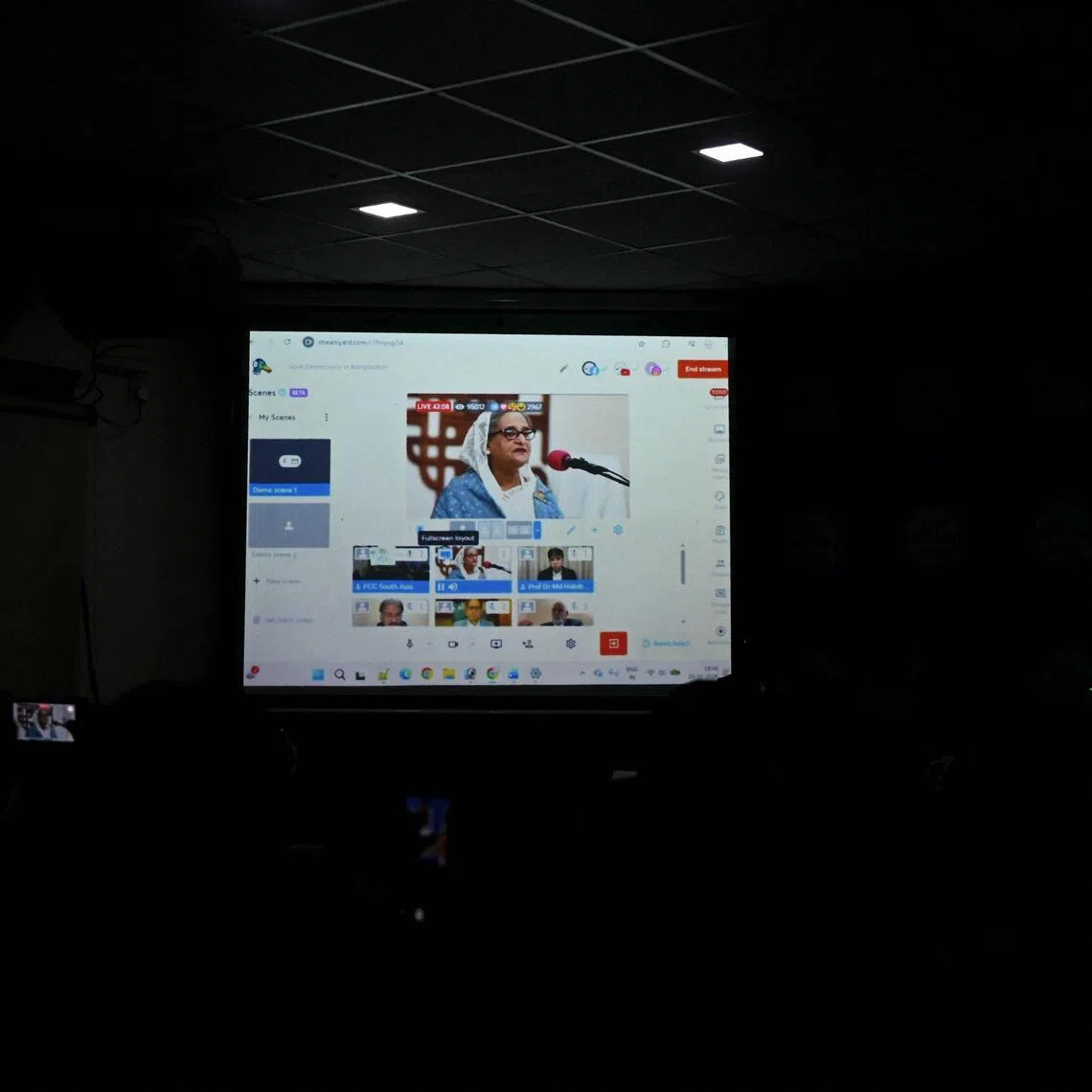 Bangladesh's former prime minister Sheikh Hasina addresses the media virtually in New Delhi on Jan 23, 2026, ahead of upcoming national election.