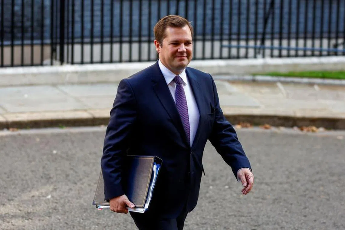 British Minister of State for Immigration Robert Jenrick walks on Downing Street on the day of a cabinet meeting, in London, Britain September 5, 2023 REUTERS/Peter Nicholls/File Photo