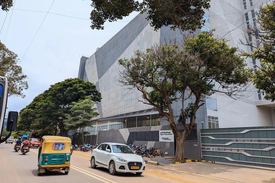 A data centre in Bengaluru, India, belonging to d ST Telemedia Global Data Centres.