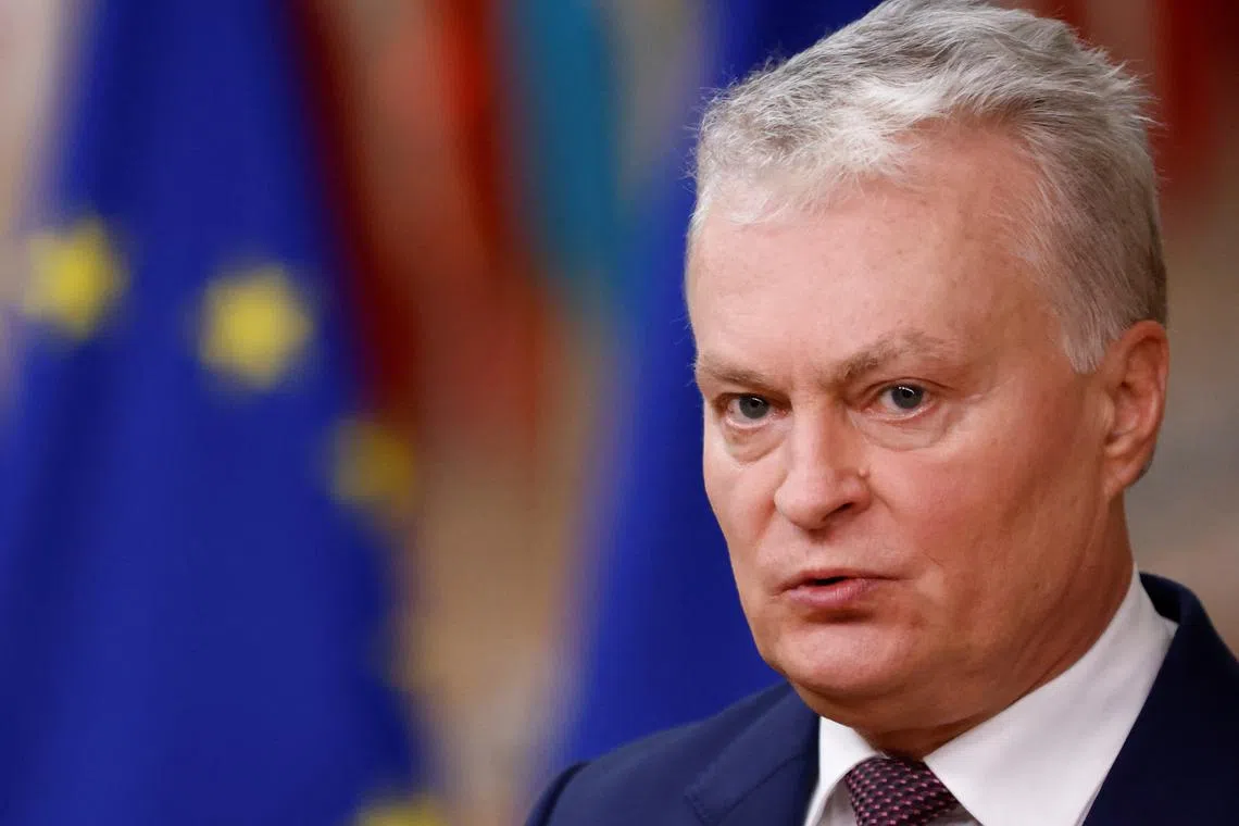 FILE PHOTO: Lithuania's President Gitanas Nauseda attends a European Union leaders summit in Brussels, Belgium October 17, 2024. REUTERS/Johanna Geron/ File Photo