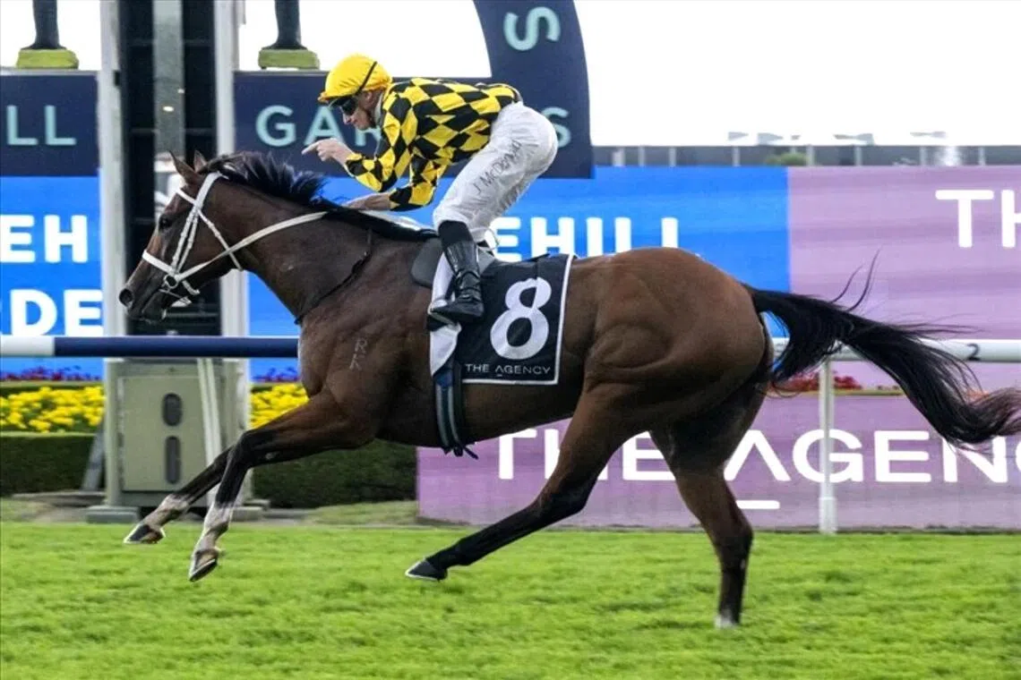 Undefeated mare Autumn Glow (James McDonald) taking her perfect record to 11 from 11 in the Group 1 George Ryder Stakes (1,500m) at Rosehill on March 21.