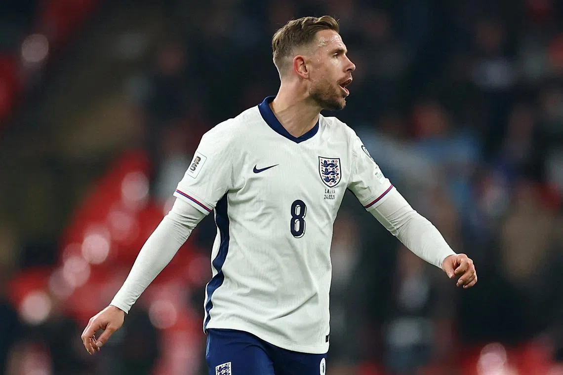 FILE PHOTO: Soccer Football - World Cup - European Qualifiers - Group K - England v Latvia - Wembley Stadium, London, Britain - March 24, 2025 England's Jordan Henderson Action Images via Reuters/Matthew Childs/File Photo