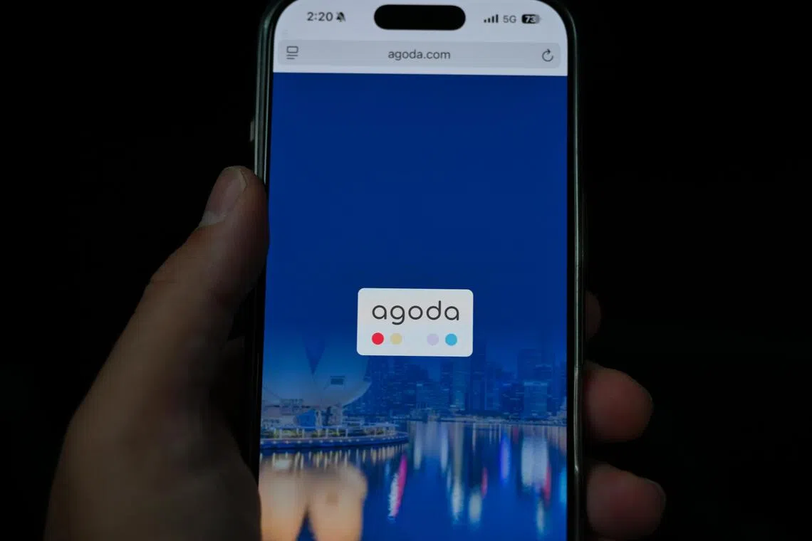Generic pictures of the Agoda website on a mobile phone, on Sep 17, 2025.