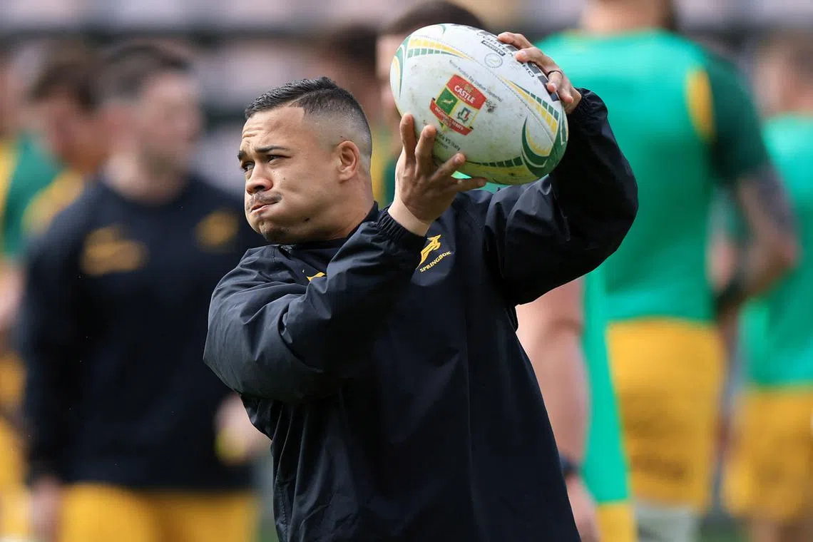 FILE PHOTO: Rugby Union - Rugby Championship - South Africa's Captain's Run - Athlone Stadium, Cape Town, South Africa - August 22, 2025  South Africa's Cheslin Kolbe during training REUTERS/Esa Alexander/File Photo