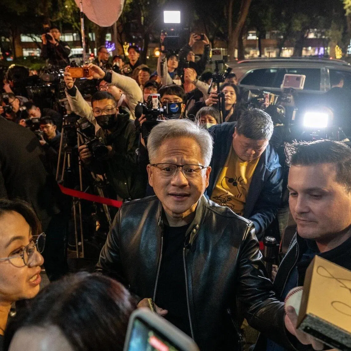 Nvidia CEO Jensen Huang was mobbed by fans during a visit to Taiwan