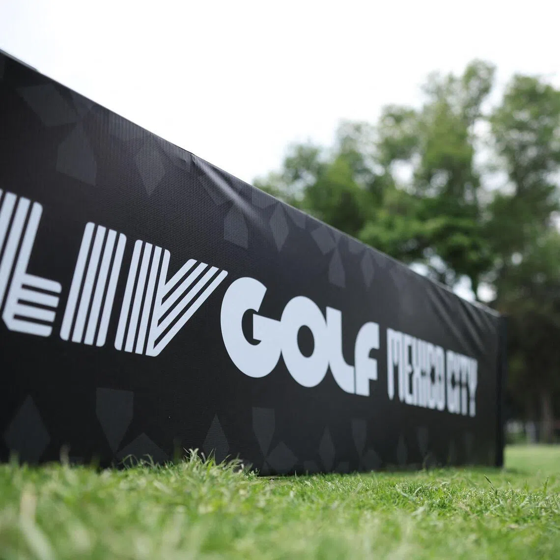 LIV Golf signage is seen before LIV Golf Mexico City at Club de Golf Chapultepec on April 15, 2026 in Mexico City.  