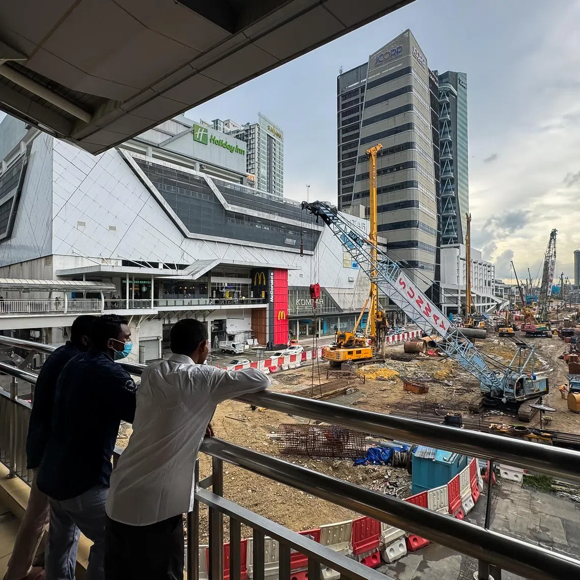 The construction site of Johor Bahru's RTS Link near Sultan Iskandar CIQ and JB Sentral KTM railway station.