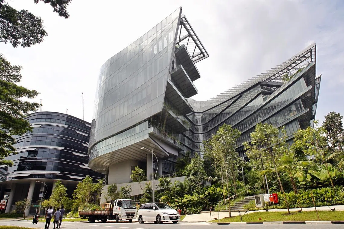 The Sandcrawler building in Fusionopolis.