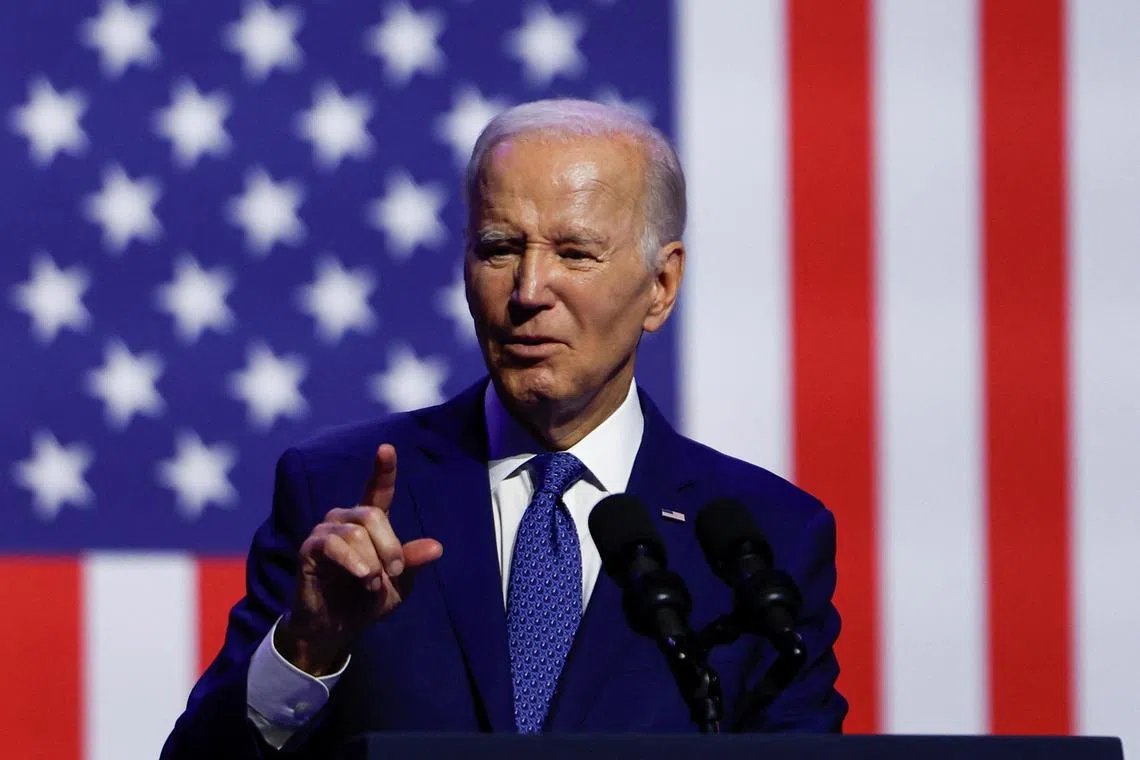 US President Joe Biden delivers remarks on democracy during an event honouring the legacy of late US Senator John McCain, in Tempe, Arizona.
