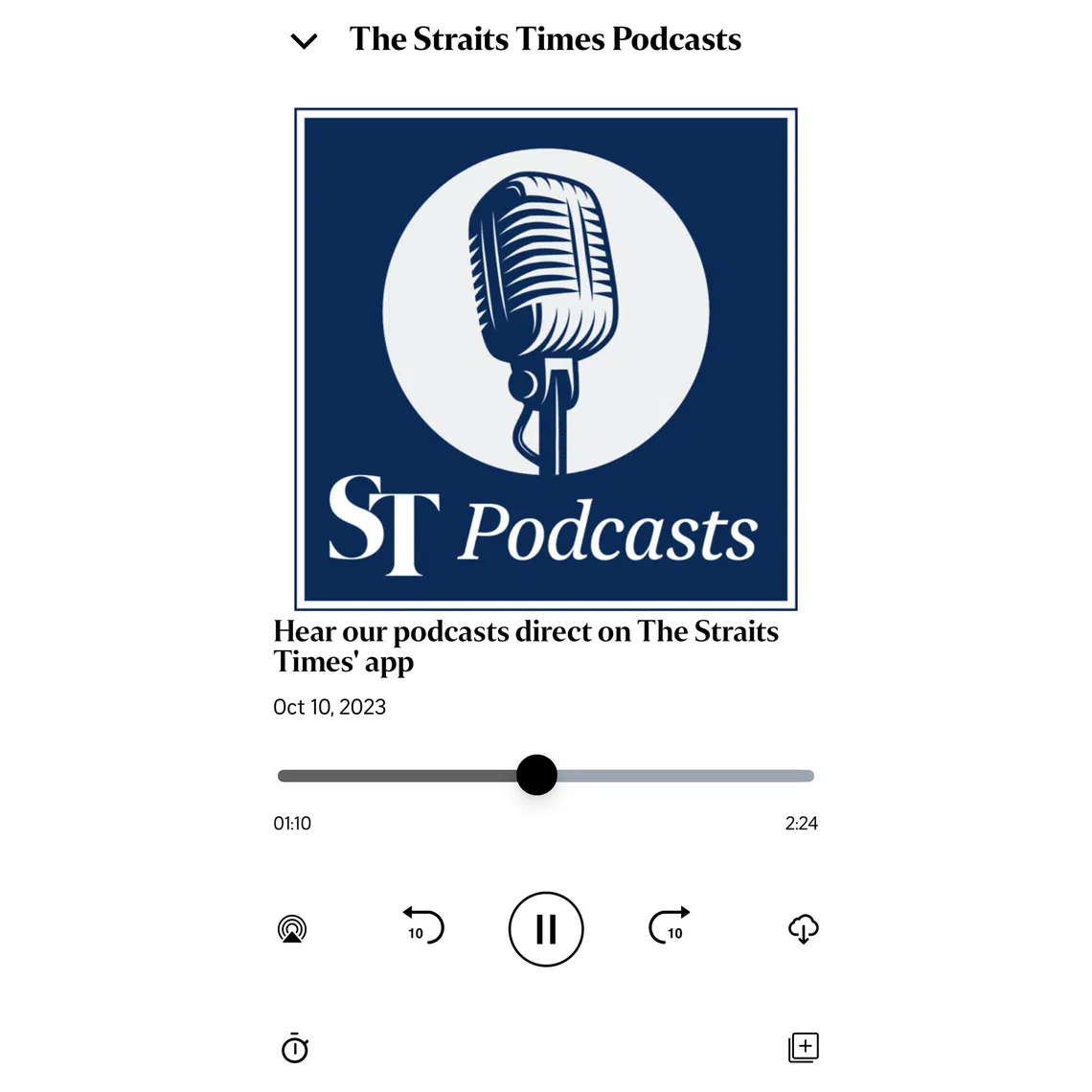 Check out the new dedicated podcast player within The Straits Times app.