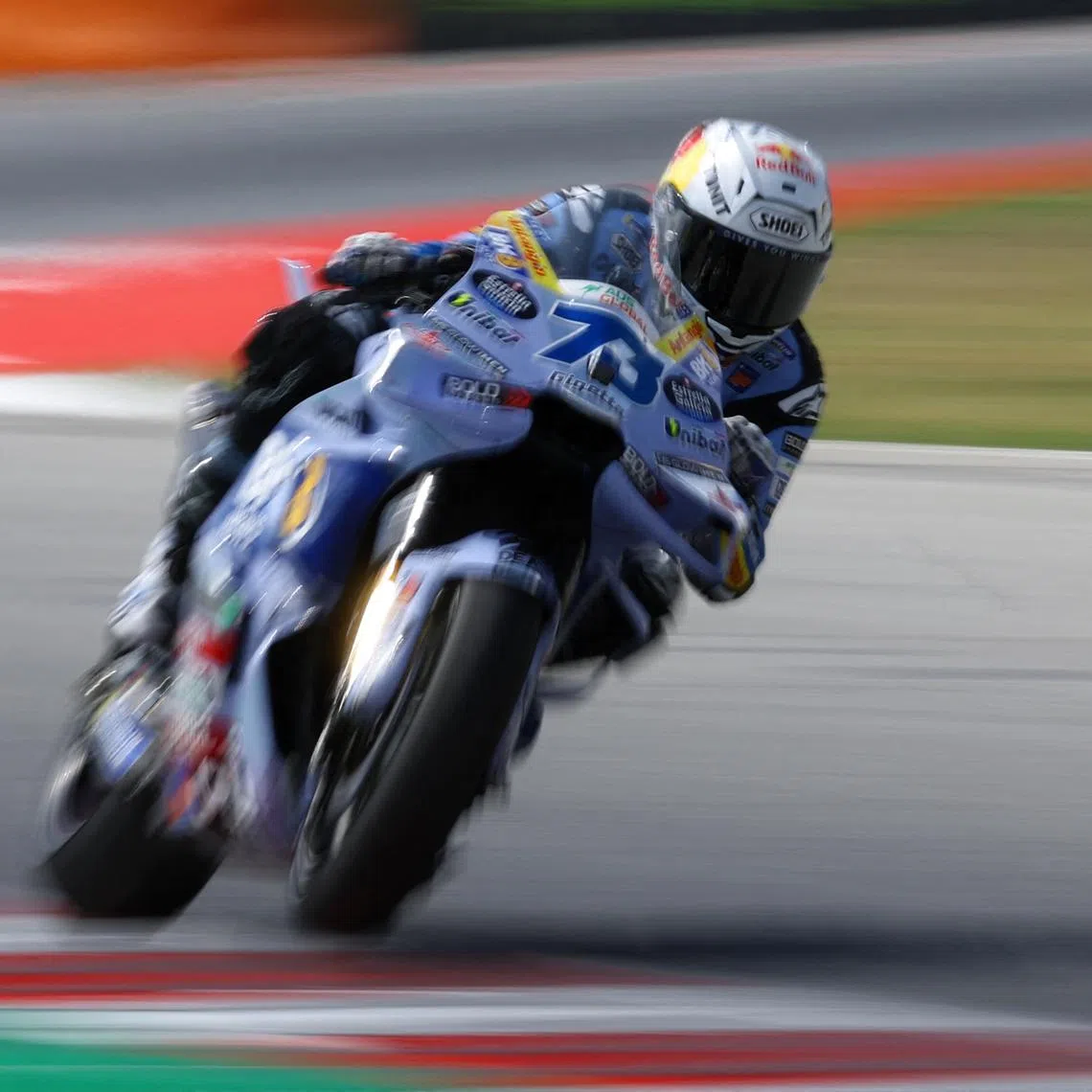 MotoGP - Catalunya Grand Prix - Circuit de Barcelona, Barcelona, Spain - September 7, 2025 BK8 Gresini Racing MotoGP's Alex Marquez in action during the MotoGP race REUTERS/Albert Gea