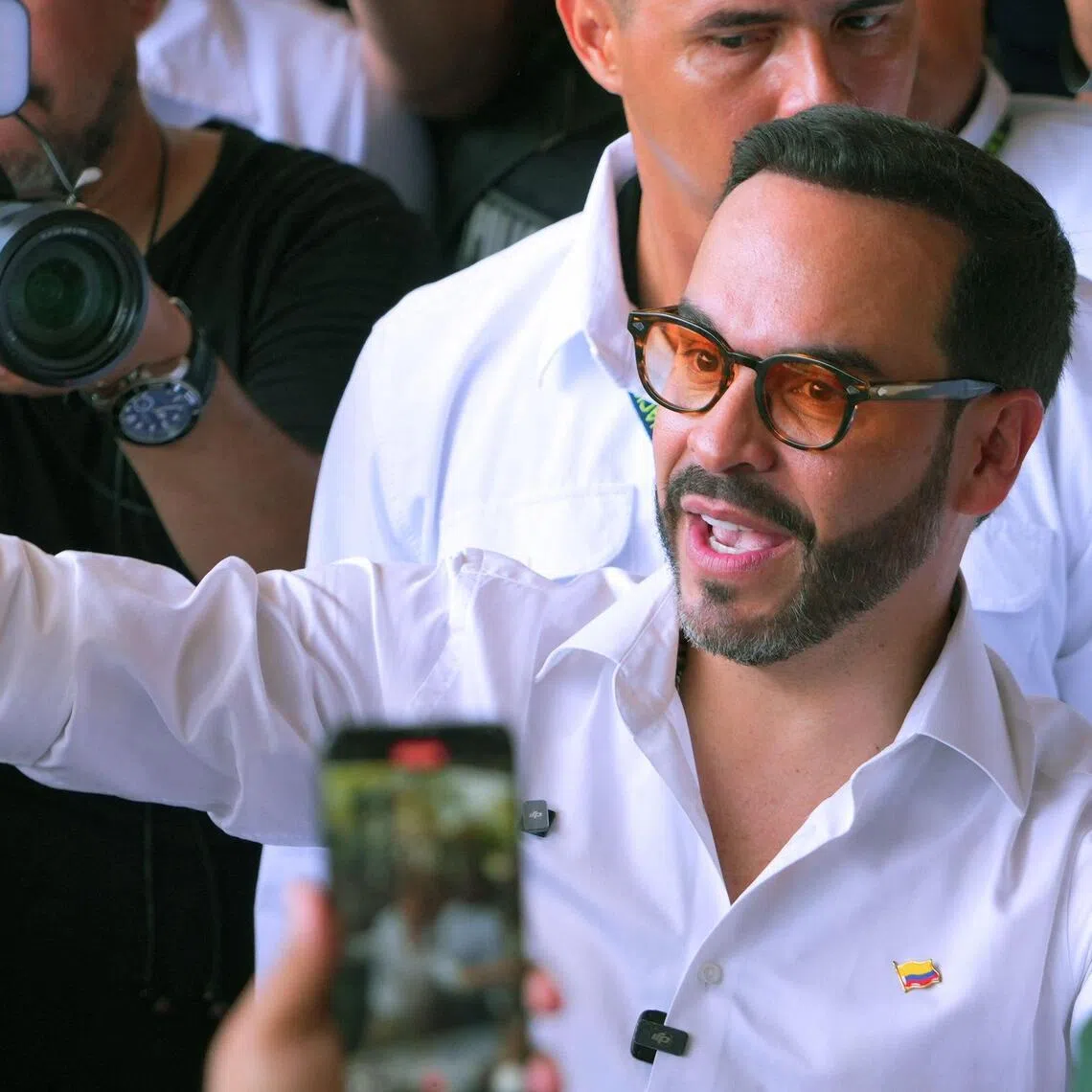 Colombia's presidential candidate Abelardo de la Espriella greets supporters as he votes at a polling station during the presidential election in Barranquilla, Colombia, on May 31.