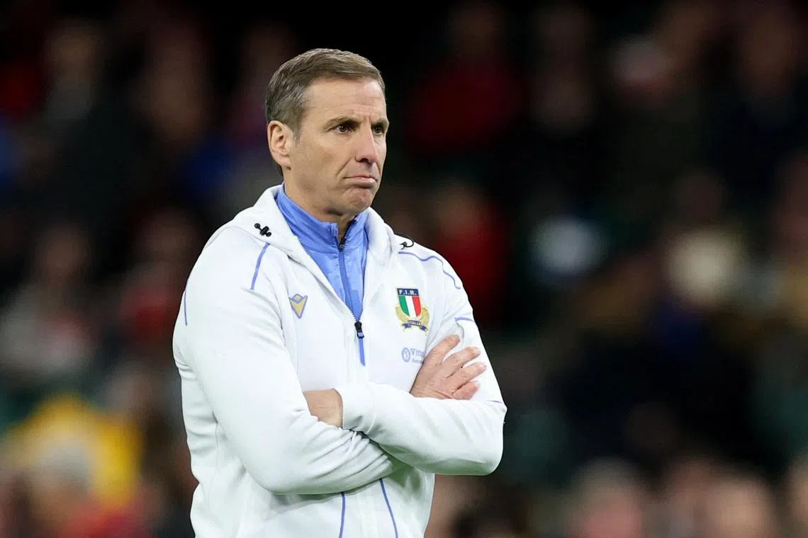 Rugby Union - Six Nations Championship - Wales v Italy - Principality Stadium, Cardiff, Wales, Britain - March 14, 2026 Italy head coach Gonzalo Quesada during the warm up before the match Action Images via Reuters/Andrew Boyers
