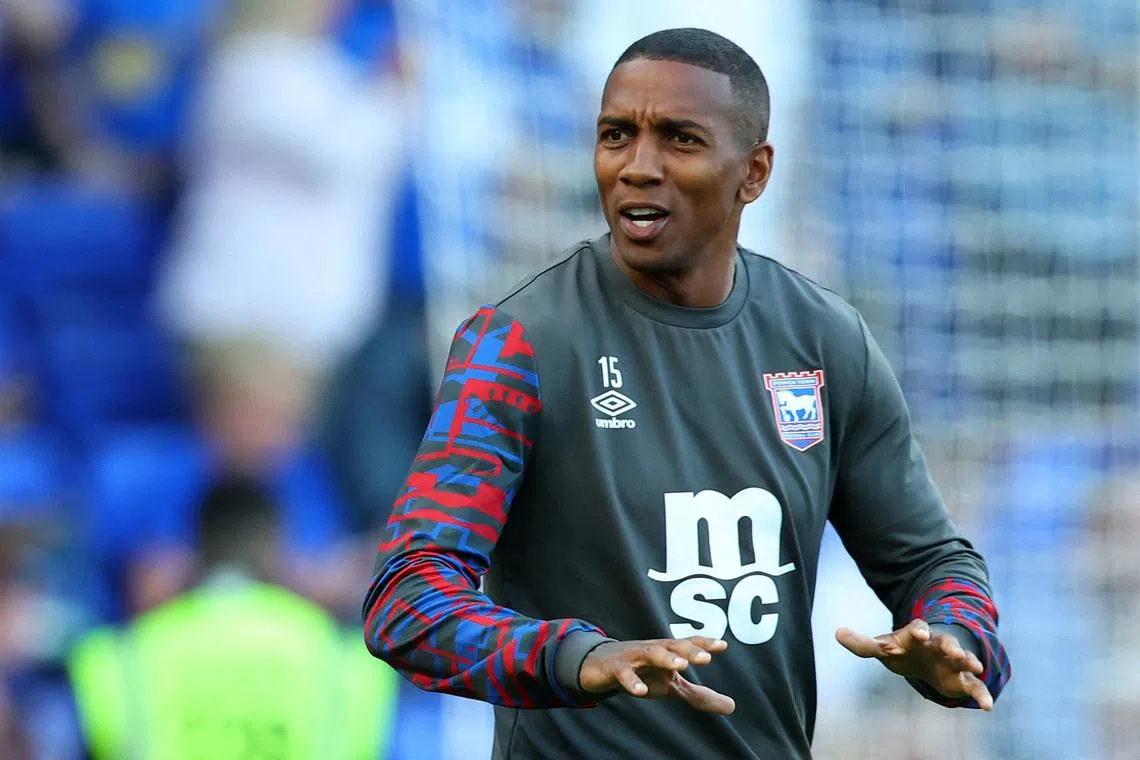 FILE PHOTO: Soccer Football - Championship - Birmingham City v Ipswich Town - St Andrews @ Knighthead Park, Birmingham, Britain - August 8, 2025 Ipswich Town's Ashley Young during the warm up before the match Action Images/Craig Brough/ File Photo