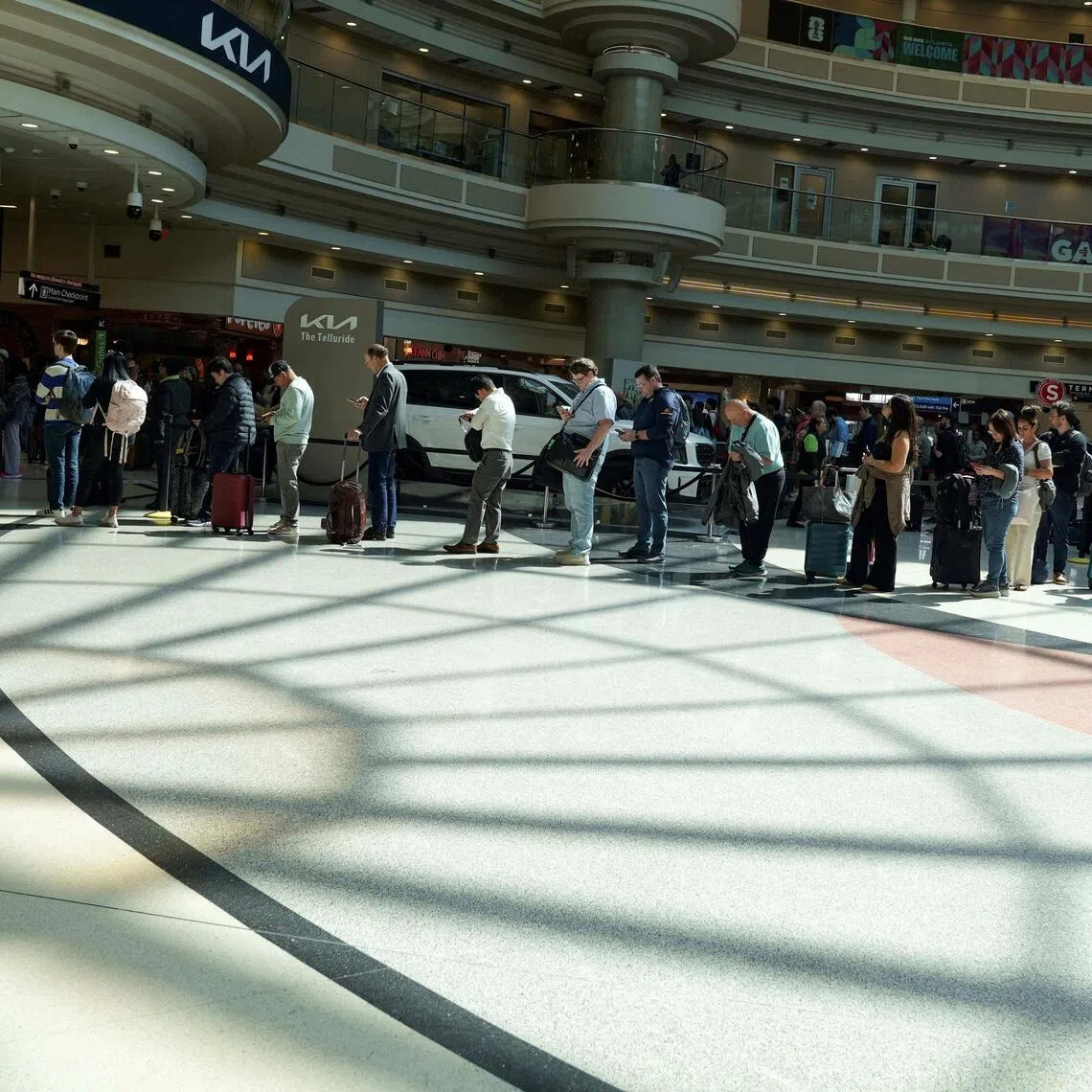 The lapse in funding has led to longer-than-usual lines at security checks in US airports.