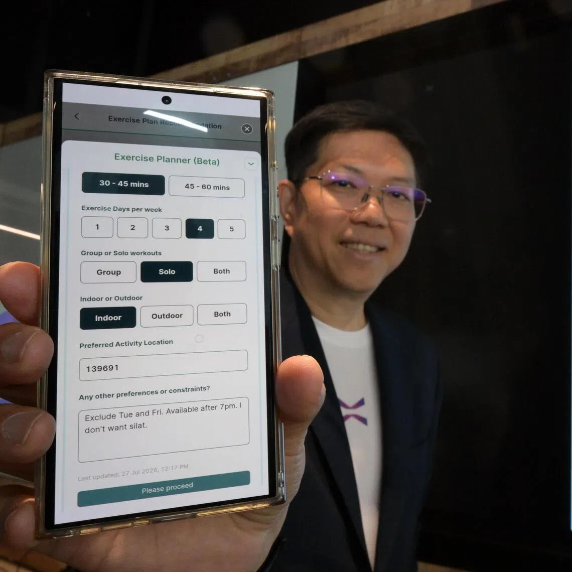 Director, Population Health, Synapxe, David Chua with the Health Plan AI Beta, a new AI-powered feature on HealthHub on July 27, 2026.