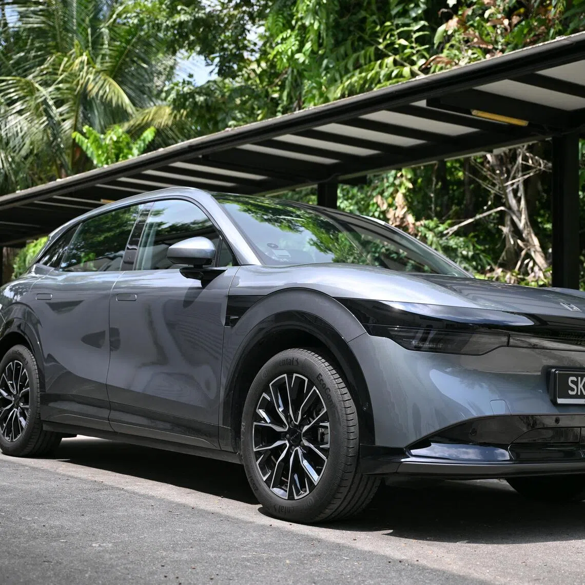 Behind that Zorro-mask face is a high-tech and premium electric SUV.