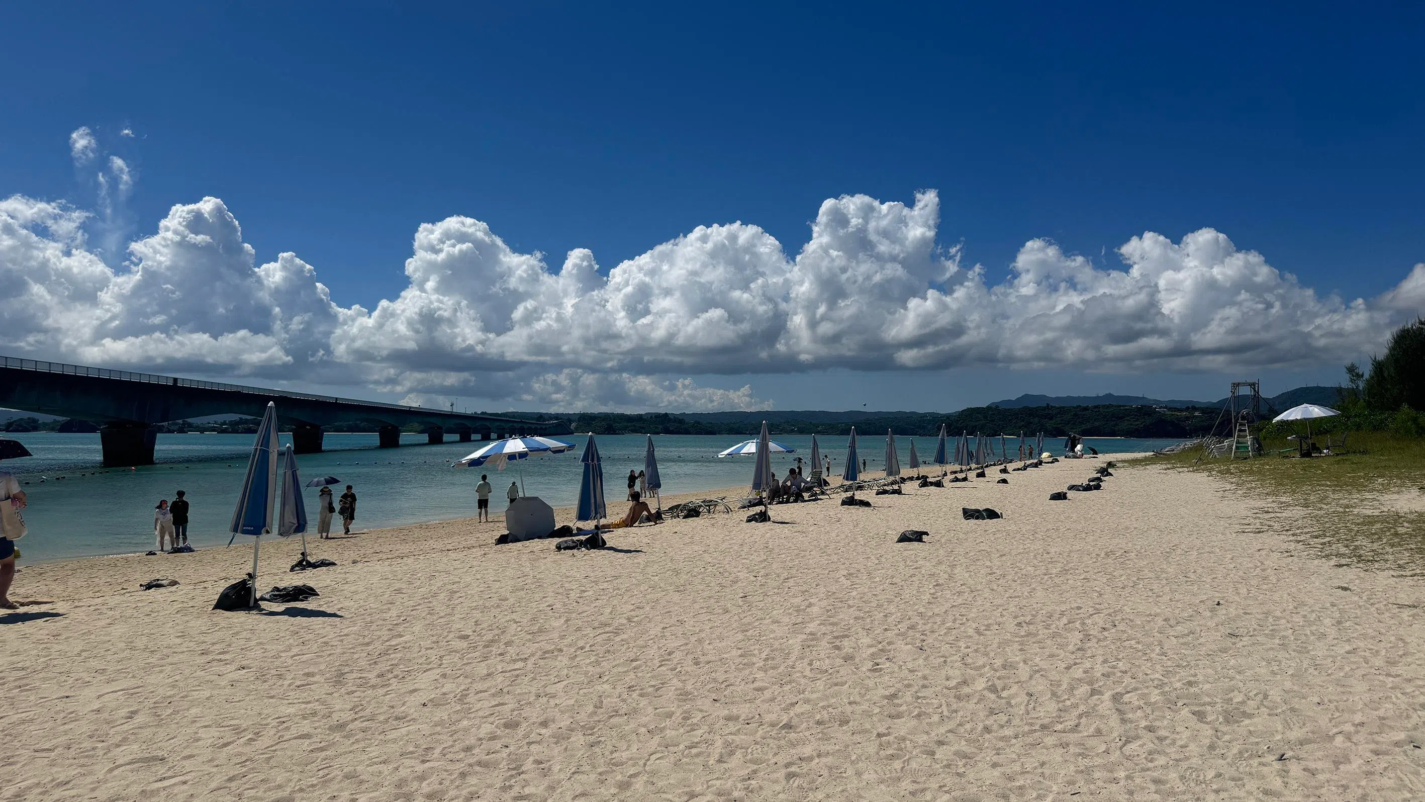 praia, Japão, ponte