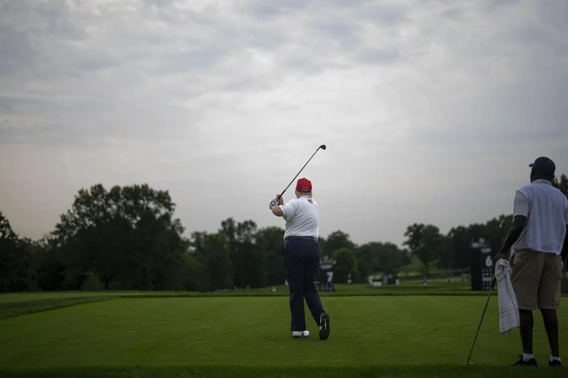 Trump usually plays his own courses, some of which have lately hosted tournaments for the Saudi-backed LIV Golf league.