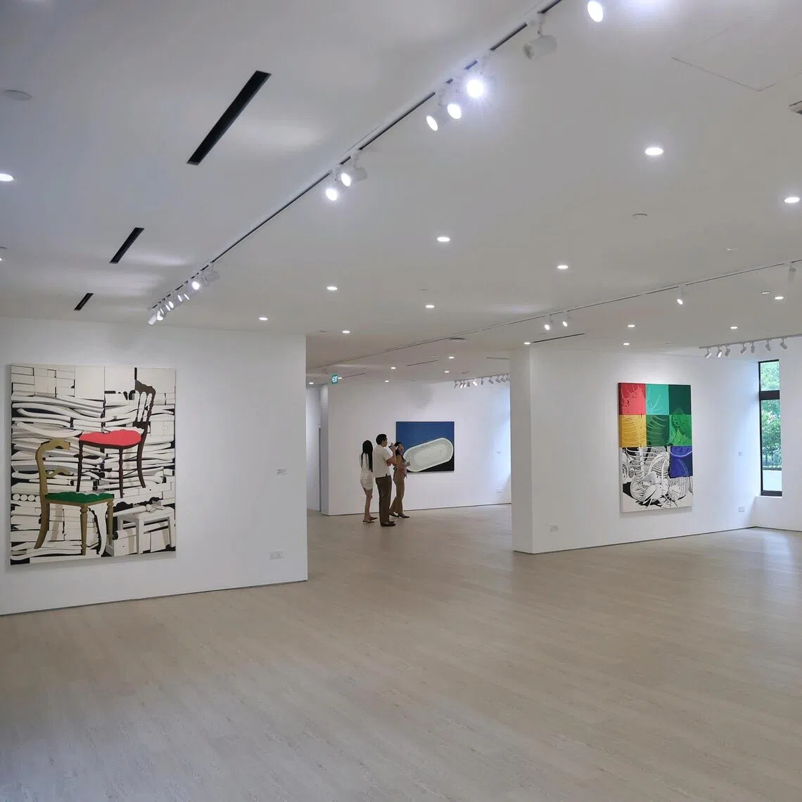 Visitors at Tang Contemporary Art’s Singapore gallery for the opening of Dyestuff: Between Visibility And Reality on Oct 17.
