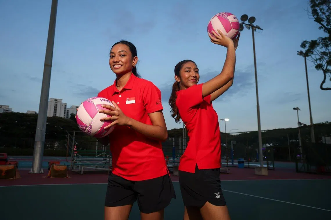 Sisters Uzma Rashad, 22, (left) and Zulfa Rashad, 21, are among seven players who have been called up to the national netball Opens team for the first time.