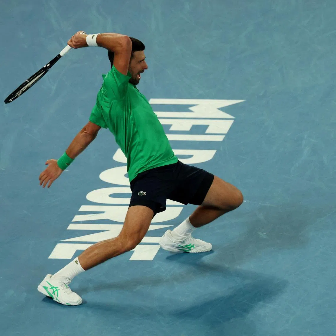 Tennis - Australian Open - Melbourne Park, Melbourne, Australia - January 24, 2026 Serbia's Novak Djokovic in action during his third round match against Netherlands' Botic van de Zandschulp REUTERS/Hollie Adams