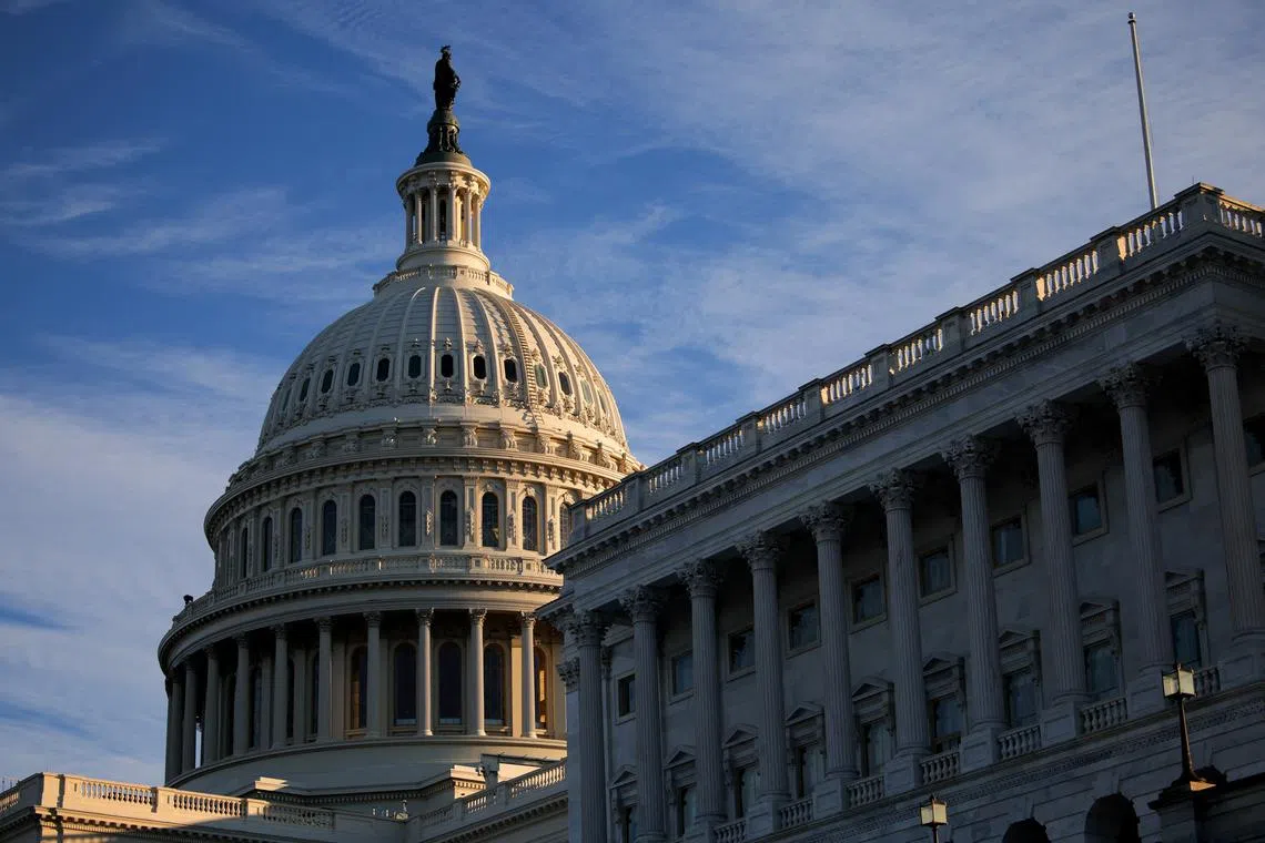 FILE PHOTO: A view of the U.S. Capitol on the inauguration day of Donald Trump's second presidential term in Washington, DC, U.S. January 20, 2025. REUTERS/Daniel Cole/File Photo
