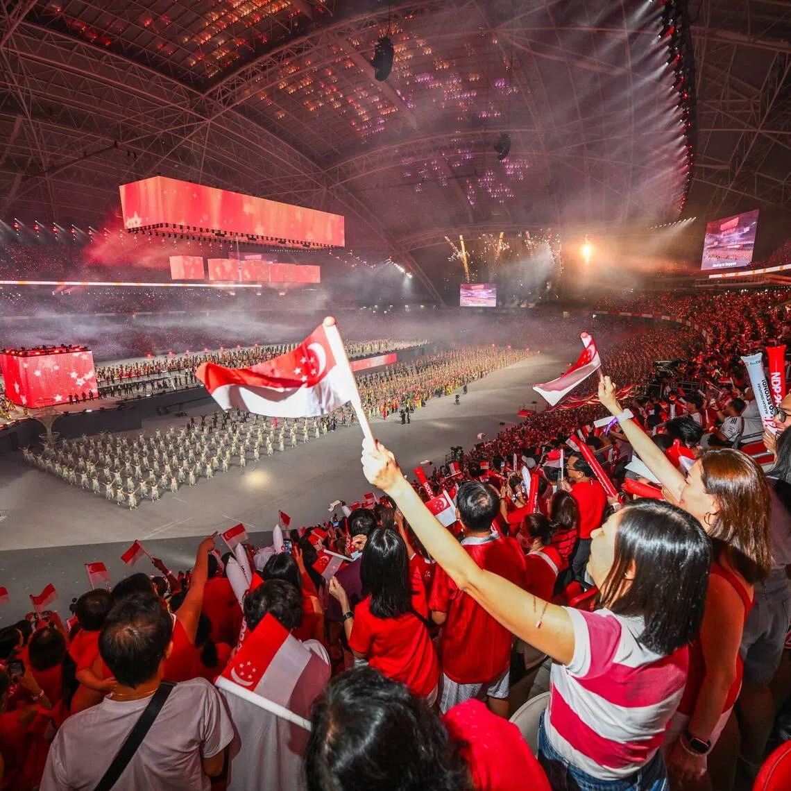 Some 42,000 people buzzed with excitement as they took part in Singapore’s 61st birthday celebration at the National Stadium.