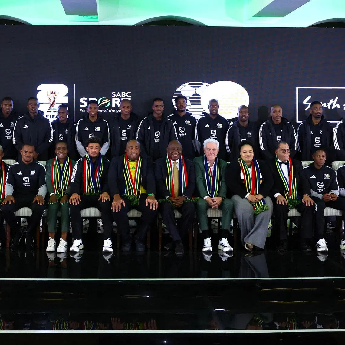 FILE PHOTO: Soccer Football -FIFA World Cup 2026 - South Africa coach Hugo Broos announces his World Cup squad - Sefako Makgatho Presidential Guest House, Pretoria, South Africa - May 27, 2026 REUTERS/Siphiwe Sibeko/File Photo