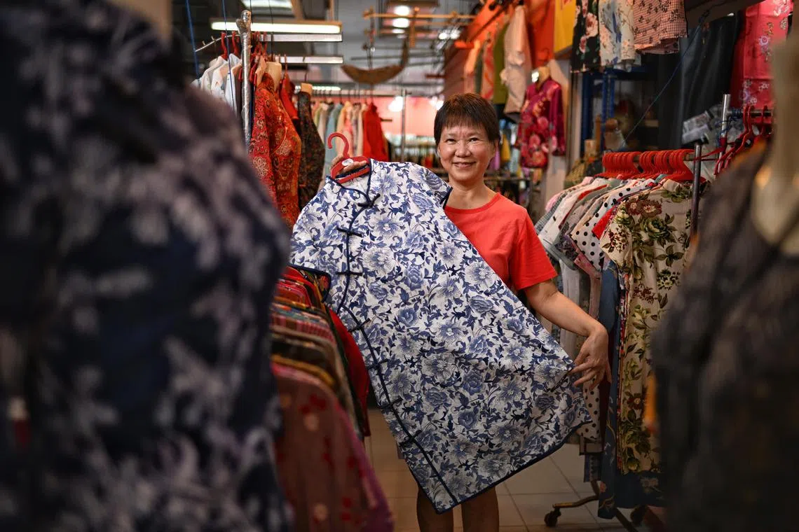 Former tour guide Petrova Ang is best known for her cheongsams at her shop Matsuzaki, named after a Japanese friend. 