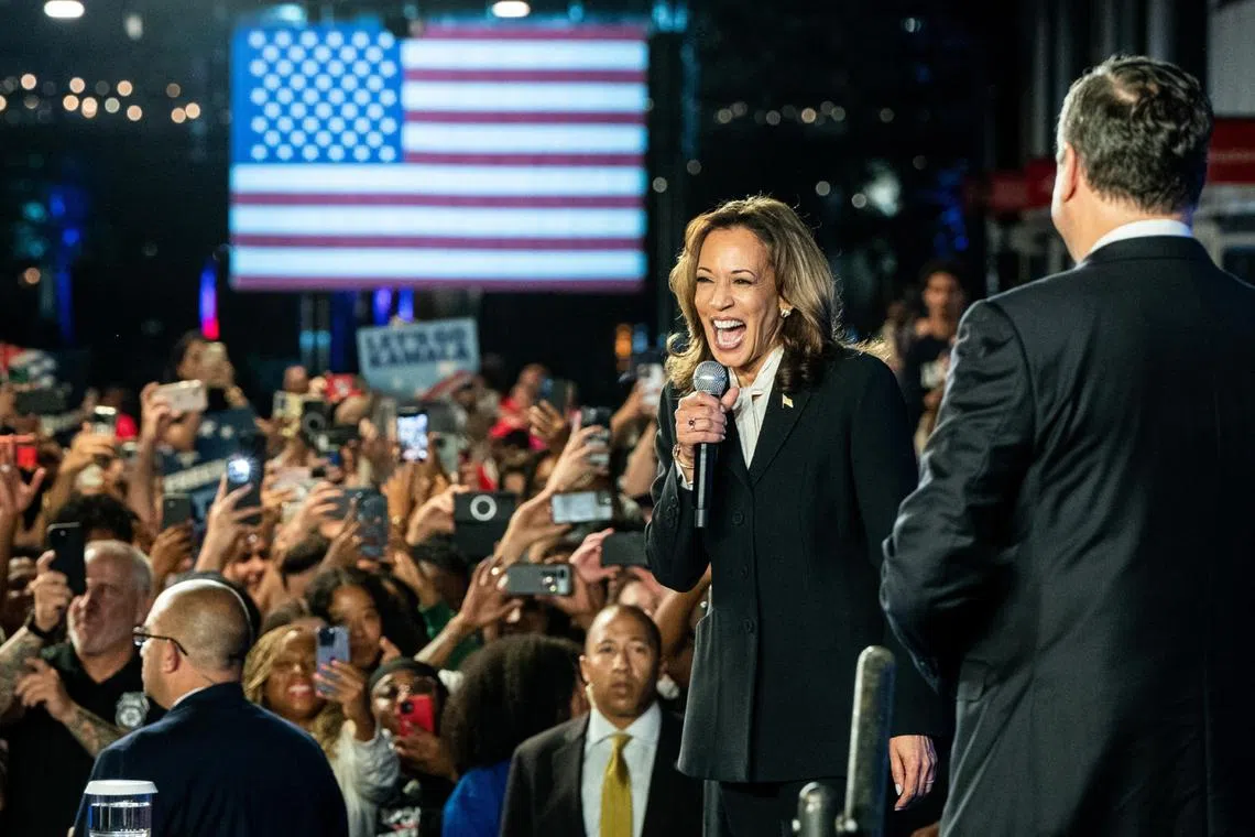 It will take a while to test whether Ms Kamala Harris’ performance registers with America’s voters, says the writer.