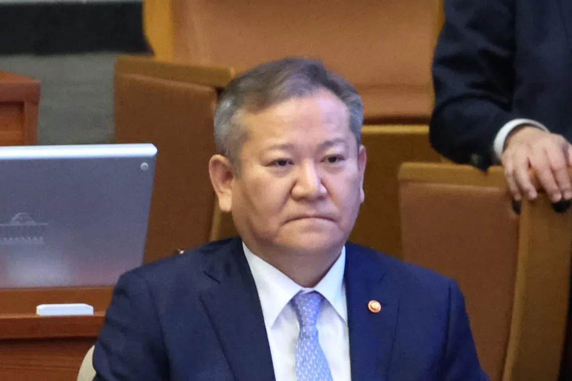 Mr Lee Sang-min is the first Cabinet minister in the country’s history to be impeached by parliament. 
