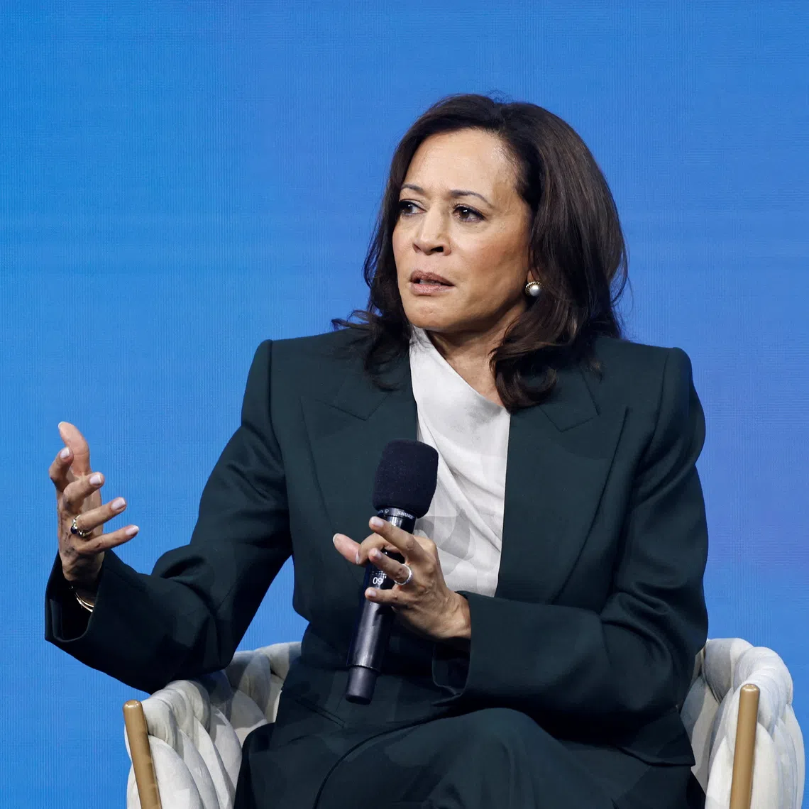 Former US vice-president Kamala Harris urged the US to engage China on international rules and standards for AI.