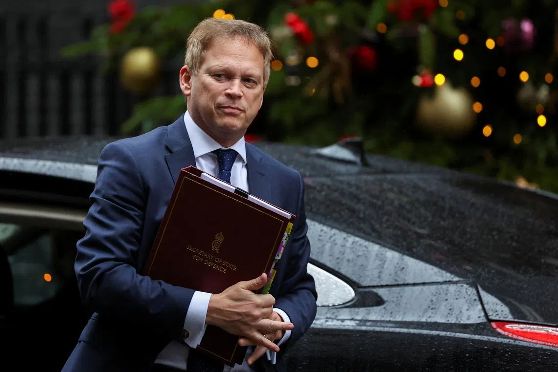 British Defence Secretary Grant Shapps walks outside 10 Downing Street in London, Britain, December 19, 2023. REUTERS/Toby Melville/File Photo