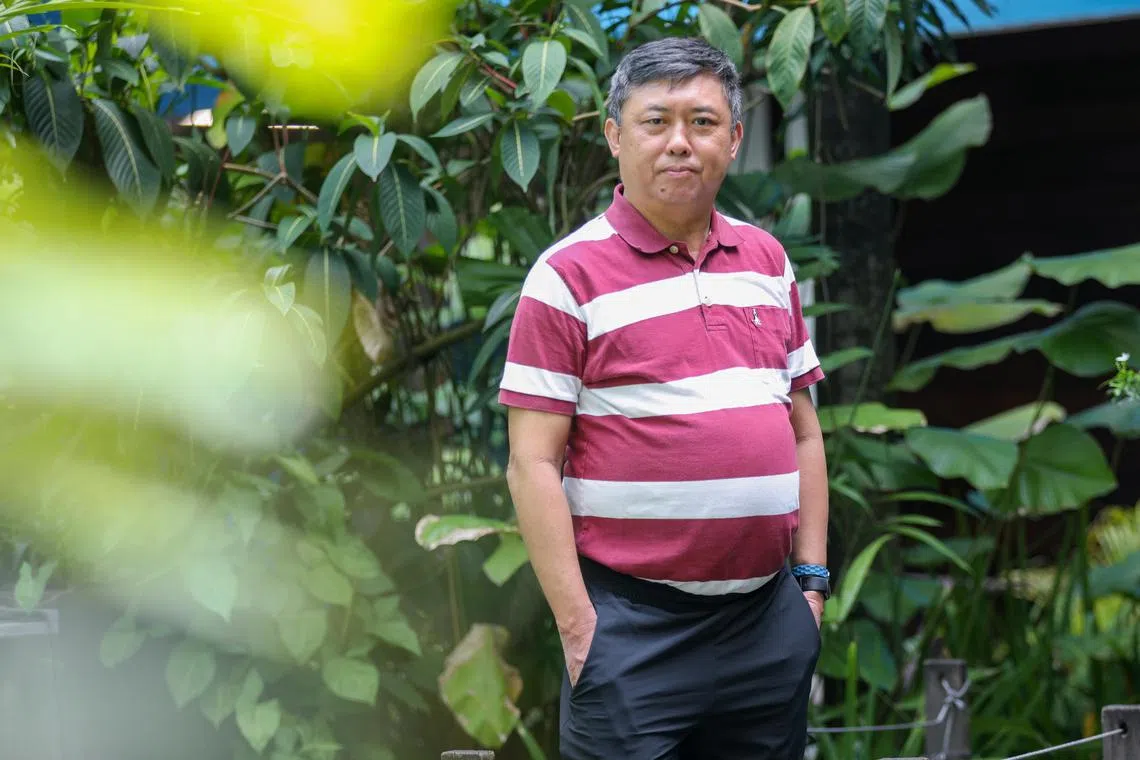 Shots of Mr Chang Cheng Hwee, 56, who started the chess club in 1996 at Northland Primary School and has been coaching ever since.