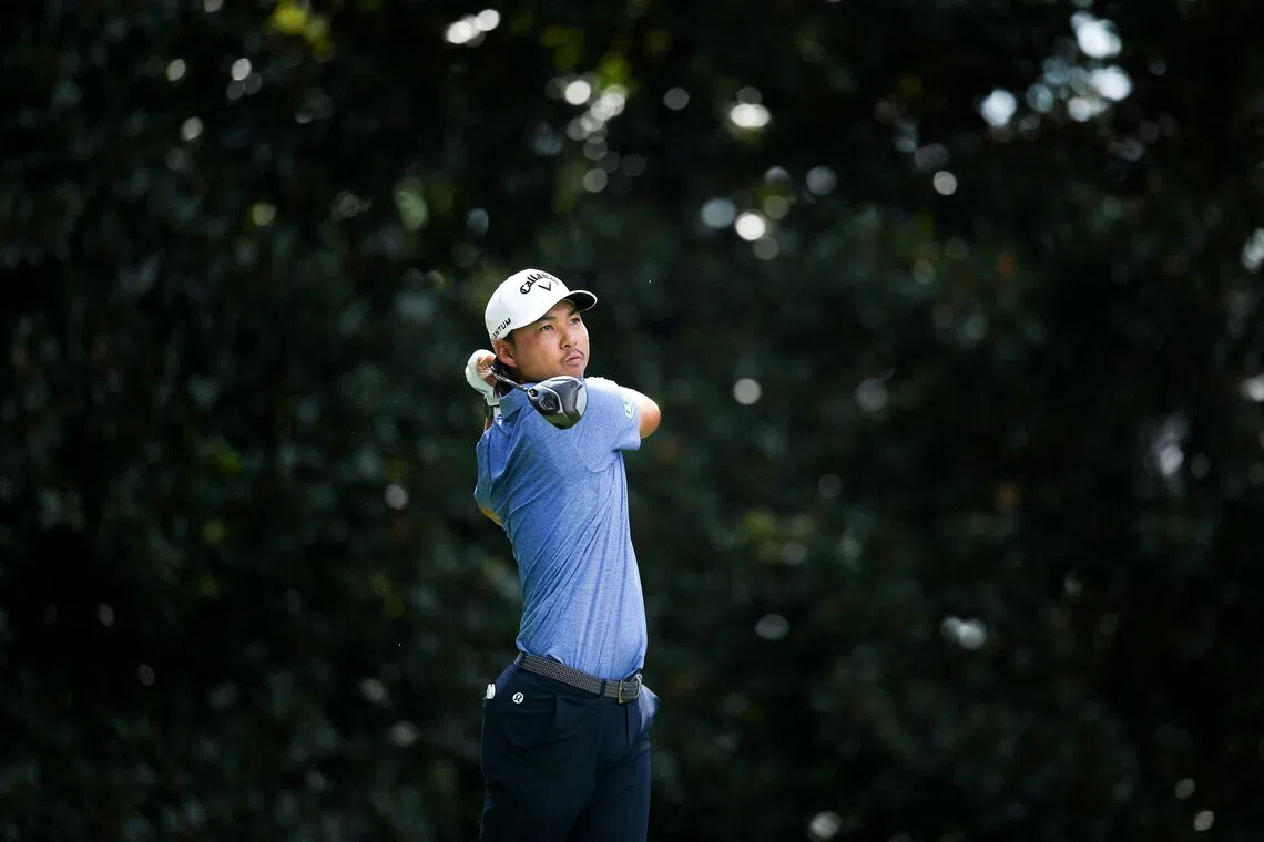 Australia’s Min Woo Lee leads after the first round of the Tour Championship.