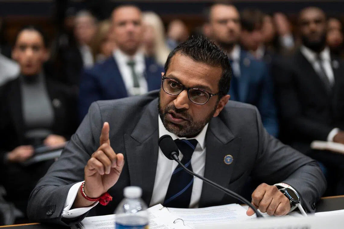FBI director Kash Patel testifying before the House Judiciary Committee on Capitol Hill in Washington, on Sept 17.