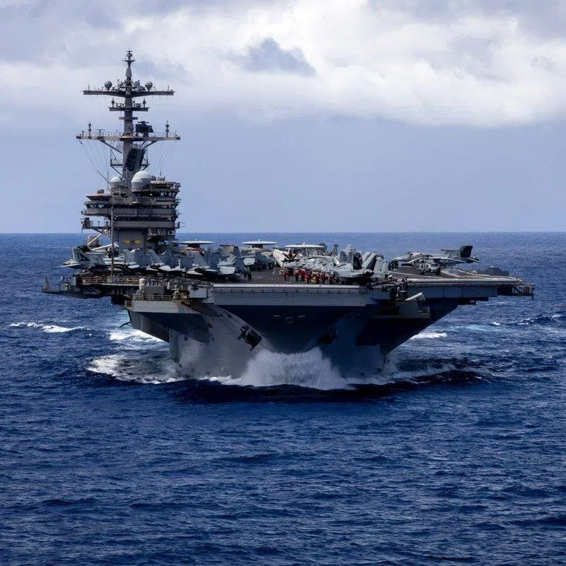 The George H.W. Bush aircraft carrier has arrived in the Middle East, the US military said on April 23.
