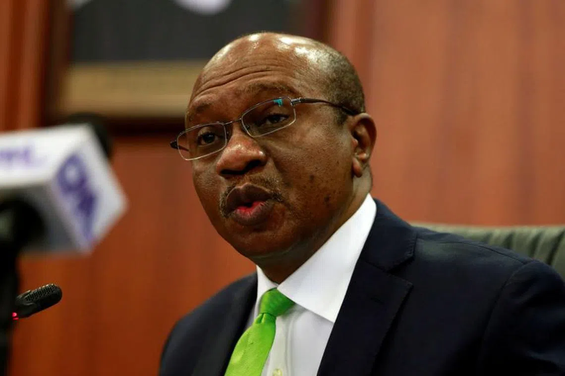 Nigeria's Central Bank Governor Godwin Emefiele briefs the media during the MPC meeting in Abuja, Nigeria January 24, 2020. REUTERS/Afolabi Sotunde/File Photo
