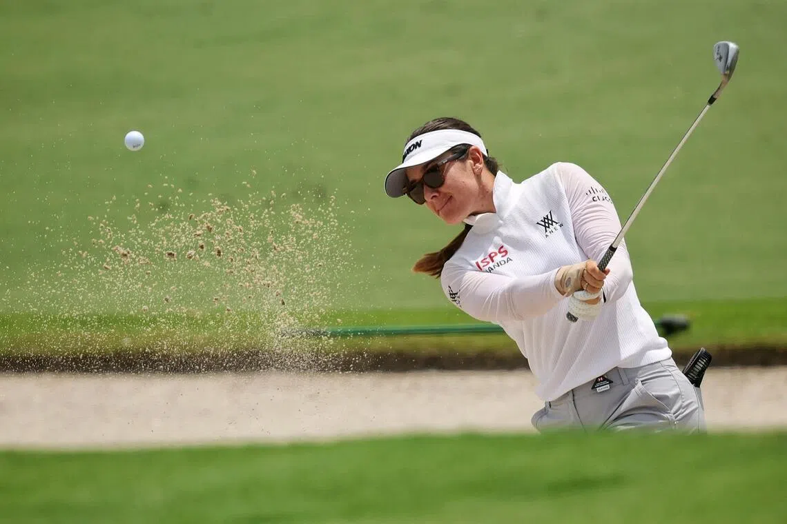 Hannah Green of Australia hitting a shot from the bunker during round 3 of HSBC Women's World Championship at the Tanjong Course, Sentosa Golf Club, on Feb 28, 2026. ST PHOTO: KEVIN LIM kkgolf28