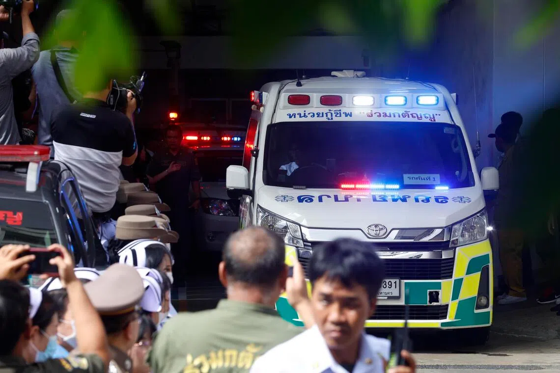A convoy carrying the bodies of children killed in a bus fire on Oct 2, 2024.