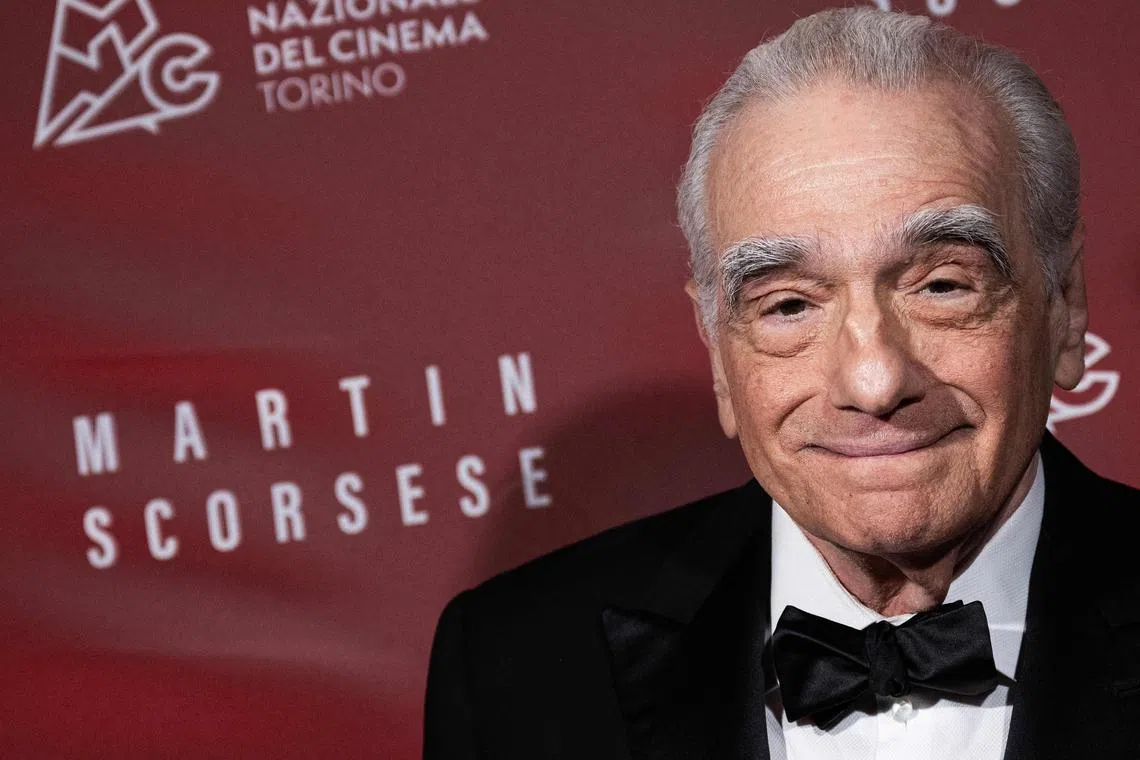 US director Martin Scorsese poses on the red carpet ahead of the Stella Della Mole Award ceremony at the Temple Hall of the Mole Antonelliana in Turin, on Oct 7, 2024. 