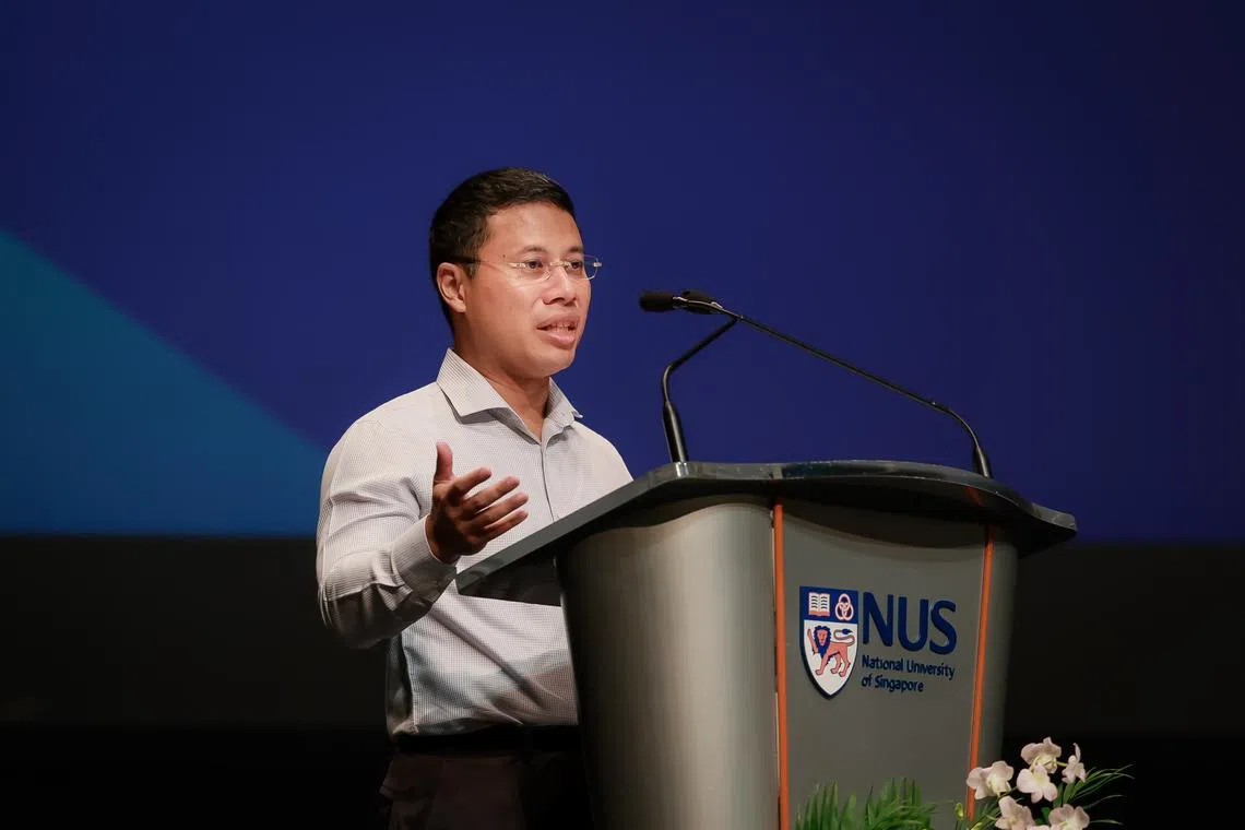 National Development Minister Desmond Lee speaking at the NUS Cities Symposium held on Sept 18.