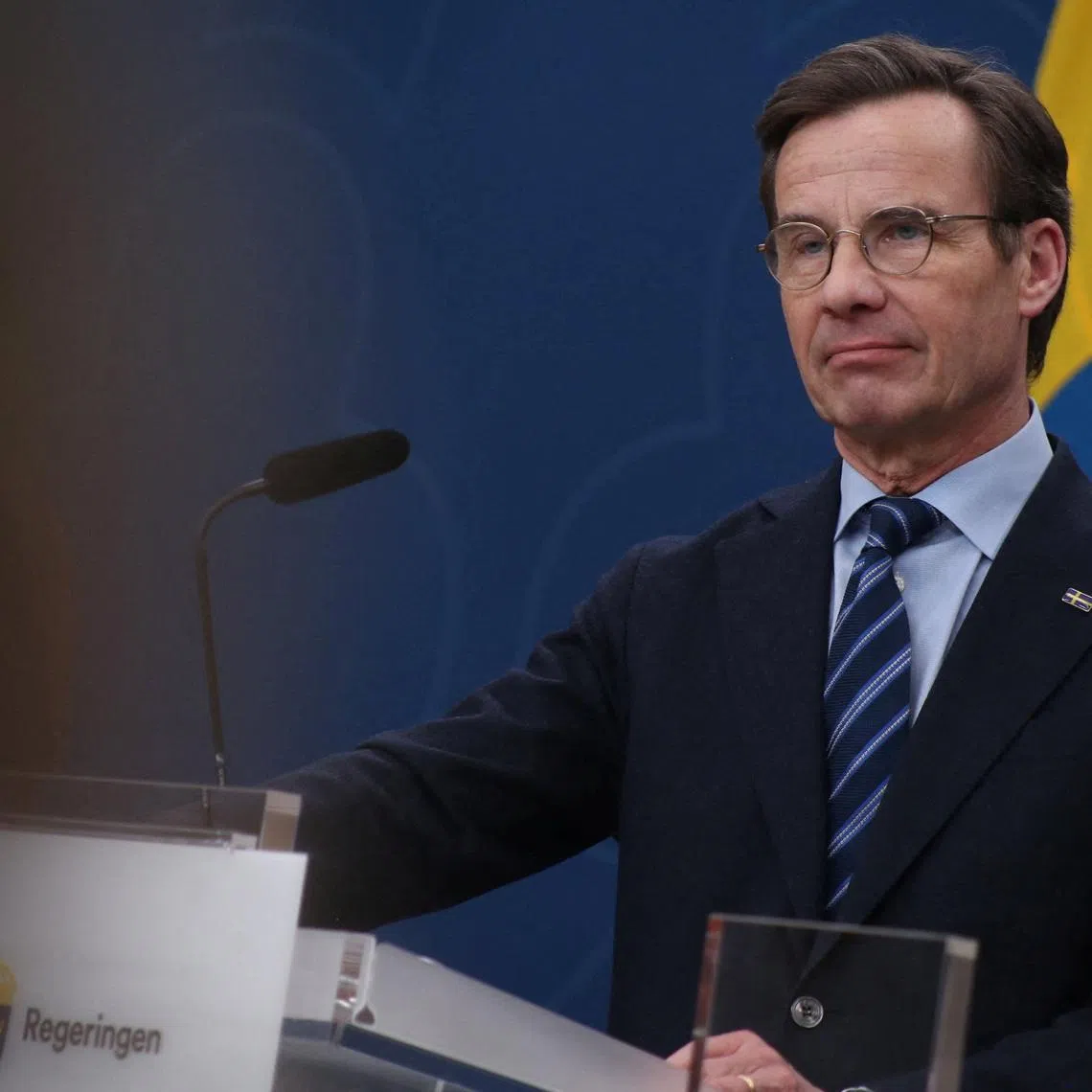Sweden's Prime Minister Ulf Kristersson attends a press conference in Stockholm, Sweden, March 6, 2026. REUTERS/Tom Little